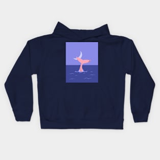 Tale of a Humpback whale's tail Illustration Kids Hoodie